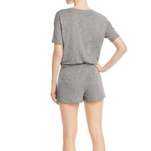 n:philanthropy Finn button romper in heather gray - Picture 2 of 9